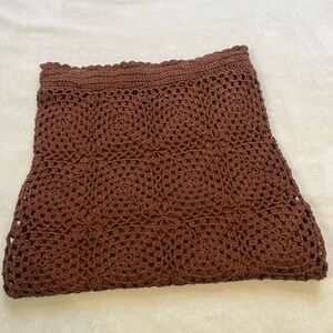 Princess Polly Rust Crochet Trim Top